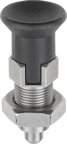 Produktfoto 1 von ARRETIERBOLZEN PREMIUM MIT ZYL. ARRETIERSTIFT GR.3 D1=M16X1,5, D=8, FORM:D MIT RASTNUT MIT KONTERMUTTER,