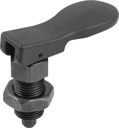 Produktfoto 1 von ARRETIERBOLZEN MIT EXZENTERGRIFF GR.3 M16X1,5, D=8, FORM:B, MIT KONTERMUTTER, STAHL GEHÄRTET UND BRÜNIERT,