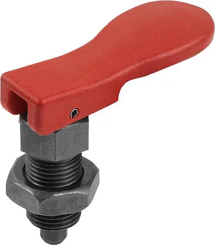 Produktfoto 1 von ARRETIERBOLZEN MIT EXZENTERGRIFF GR.3 M16X1,5, D=8, FORM:B, MIT KONTERMUTTER, STAHL GEHÄRTET UND BRÜNIERT,