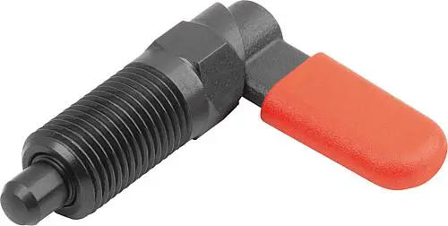 Produktfoto 1 von SPERRRIEGEL MIT SECHSKANT, D=4, M10, SW1=10, FORM:C, MIT KAPPE, OHNE MUTTER, STAHL BRÜNIERT, KOMP:THERMOPLAST ROT