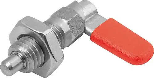 SPERRRIEGEL MIT SECHSKANT, D=10, M20, SW1=20, FORM:D, MIT KAPPE, MIT MUTTER, EDELSTAHL BLANK, KOMP:THERMOPLAST ROT