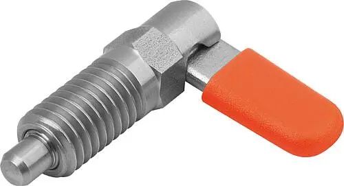 SPERRRIEGEL MIT ANSCHLAG, RECHTS, D=4, M10, FORM:C M. GEWINDEHÜLSE, M. KAPPE, EDELSTAHL BLANK, KOMP:POLYPROPYLEN