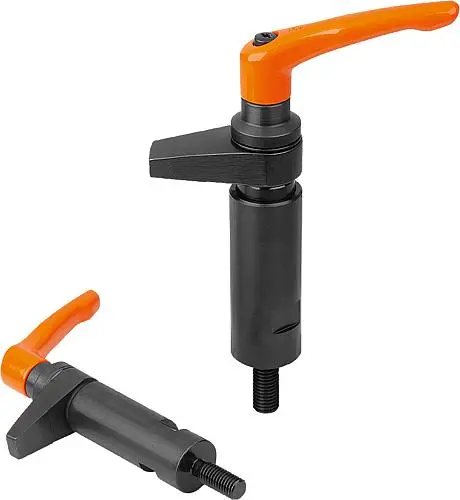 Produktfoto 1 von SPANNHAKEN MIT BUND, MIT SPANNKRAFTVERSTÄRKER, M10, D1=25, P=25, VERGÜTUNGSSTAHL, KOMP:ZINK ORANGE