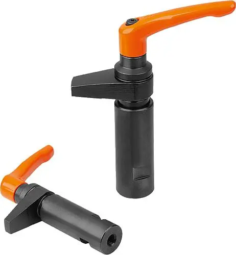 Produktfoto 1 von SPANNHAKEN MIT BUND, MIT SPANNKRAFTVERSTÄRKER, M10, D1=25, P=10, VERGÜTUNGSSTAHL, KOMP:ZINK ORANGE