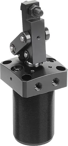 Produktfoto 1 von HEBELSPANNER PNEUMATISCH, EINSCHRAUBBAR M.FLANSCH, GR.50, M65X1,5, H=200, ALUMINIUM SCHWARZ ELOXIERT, KOMP:STAHL