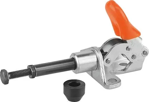 Produktfoto 1 von SCHUBSTANGENSPANNER, MIT KONSOLE, MINI, F2=500, EDELSTAHL BLANK, KOMP:KUNSTSTOFF ORANGE