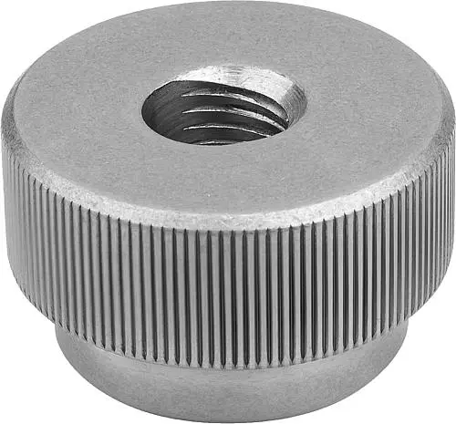 Produktfoto 1 von RÄNDELMUTTER MIT SCHNELLSPANNFUNKTION M06, D1=24, H=14, EDELSTAHL BLANK