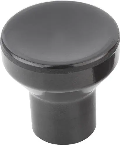 Produktfoto 1 von PILZKNOPF GR.1 D=M04, D1=21, DUROPLAST SCHWARZ POLIERT, KOMP:EDELSTAHL BLANK