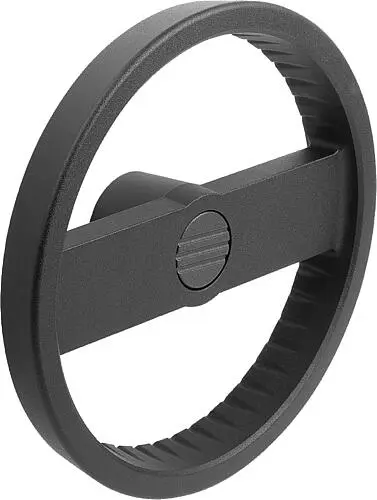 Produktfoto 1 von 2-SPEICHENHANDRAD D1=125, FORM:C PASSBOHRUNG MIT NUT, D2=14, ALUMINIUM SCHWARZ PULVERBESCHICHTET, OHNE GRIFF