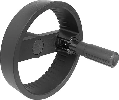 Produktfoto 1 von 2-SPEICHENHANDRAD D1=160, FORM:C PASSBOHRUNG MIT NUT, D2=14, ALUMINIUM SCHWARZ, STAHLTEILE: STAHL,