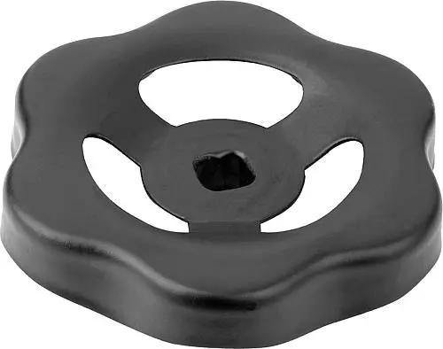 Produktfoto 1 von HANDRAD STAHLBLECH, VIERKANT V=7, D1=50, STAHL SCHWARZ RAL9005