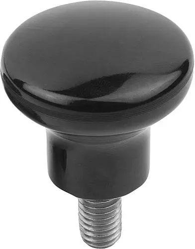 Produktfoto 1 von PILZKNOPF POLIERT D=M06X10 D1=25 DUROPLAST, SCHWARZ, KOMP:EDELSTAHL, BLANK