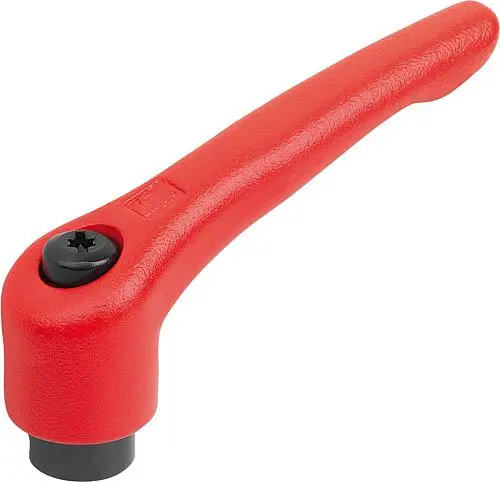 Produktfoto 1 von KLEMMHEBEL GR.3 M08, STAHL ROT RAL3020 STRUKTURMATT, KOMP:STAHL BRÜNIERT