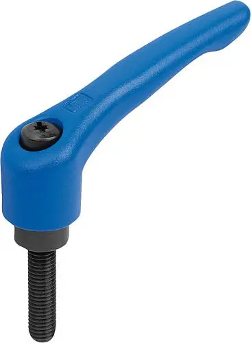 KLEMMHEBEL GR.4 M10X45, STAHL BLAU RAL5017 STRUKTURMATT, KOMP:STAHL BRÜNIERT