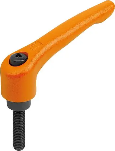 KLEMMHEBEL GR.4 M12X20, STAHL ORANGE RAL2004 STRUKTURMATT, KOMP:STAHL BRÜNIERT