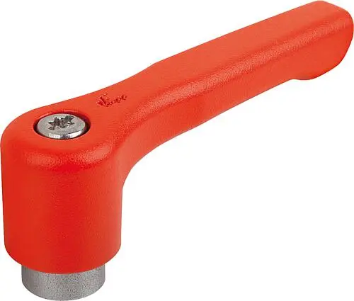 Produktfoto 1 von KLEMMHEBEL FLACH GR.2 M08, ZINK ROT RAL3020 STRUKTURMATT, KOMP:EDELSTAHL BLANK