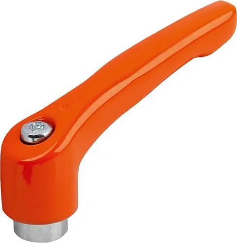 Produktfoto 1 von KLEMMHEBEL GR.4 M10, ZINK ORANGE RAL2004 KUNSTSTOFFBESCHICHTET, KOMP:STAHL BLAU-PASSIVIERT