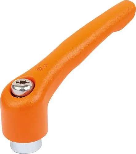 Produktfoto 1 von KLEMMHEBEL GR.5 M16, ZINK ORANGE RAL2004 STRUKTURMATT, KOMP:STAHL BLAU-PASSIVIERT