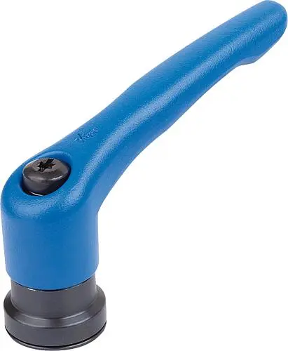 Produktfoto 1 von KLEMMHEBEL MIT SPANNKRAFTVERSTÄRKER GR.4 M10, ZINK BLAU RAL5017 STRUKTURMATT, KOMP:STAHL BRÜNIERT