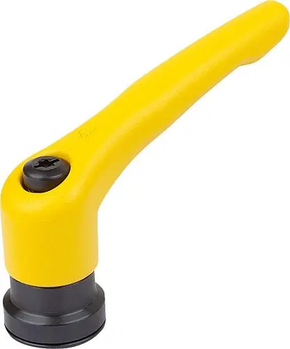 Produktfoto 1 von KLEMMHEBEL MIT SPANNKRAFTVERSTÄRKER GR.4 M10, ZINK GELB RAL1021 STRUKTURMATT, KOMP:STAHL BRÜNIERT