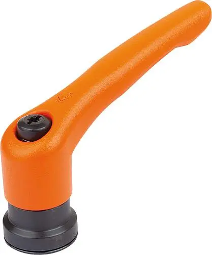 Produktfoto 1 von KLEMMHEBEL MIT SPANNKRAFTVERSTÄRKER GR.4 M10, ZINK ORANGE RAL2004 STRUKTURMATT, KOMP:STAHL BRÜNIERT