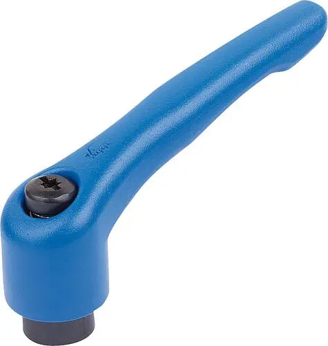 Produktfoto 1 von KLEMMHEBEL GR.0 M03, ZINK BLAU RAL5017 STRUKTURMATT, KOMP:STAHL BRÜNIERT