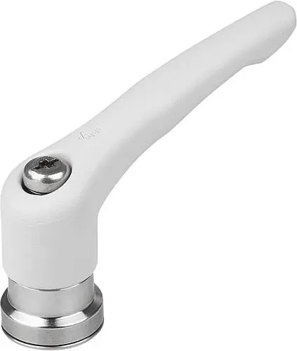 KLEMMHEBEL MIT SPANNKRAFTVERSTÄRKER GR.4 M10, ZINK GRAU RAL7035 STRUKTURMATT, KOMP:EDELSTAHL BLANK