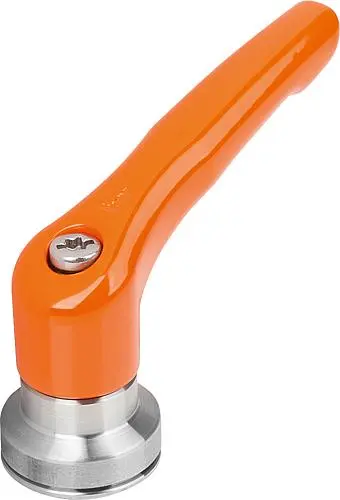 KLEMMHEBEL MIT SPANNKRAFTVERSTÄRKER GR.2 M08, ZINK ORANGE RAL2004 KUNSTSTOFFBESCHICHTET, KOMP:EDELSTAHL