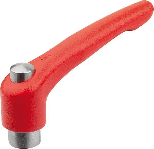 Produktfoto 1 von KLEMMHEBEL MIT SCHUTZKAPPE GR.2 M06, ZINK ROT RAL3020 STRUKTURMATT, KOMP:EDELSTAHL BLANK