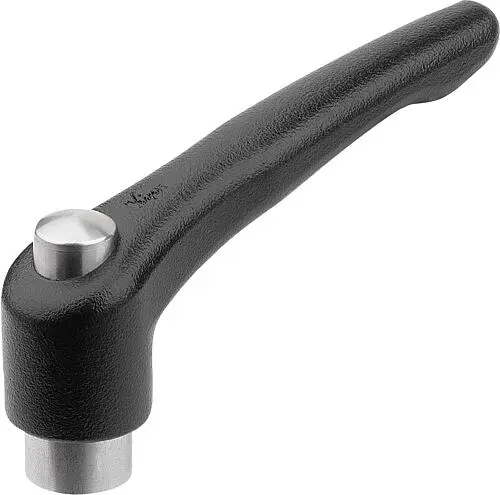 KLEMMHEBEL MIT SCHUTZKAPPE GR.2 M06, ZINK SCHWARZ RAL9005 STRUKTURMATT, KOMP:EDELSTAHL BLANK
