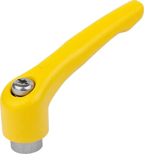 Produktfoto 1 von KLEMMHEBEL GR.5 M12, ZINK GELB RAL1021 STRUKTURMATT, KOMP:EDELSTAHL BLANK