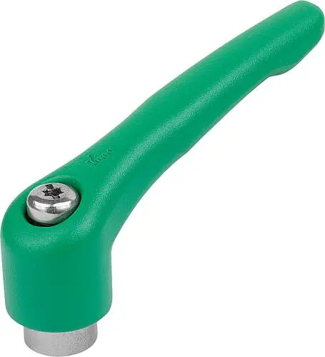Produktfoto 1 von KLEMMHEBEL GR.2 M08, ZINK GRÜN RAL6032 STRUKTURMATT, KOMP:EDELSTAHL BLANK