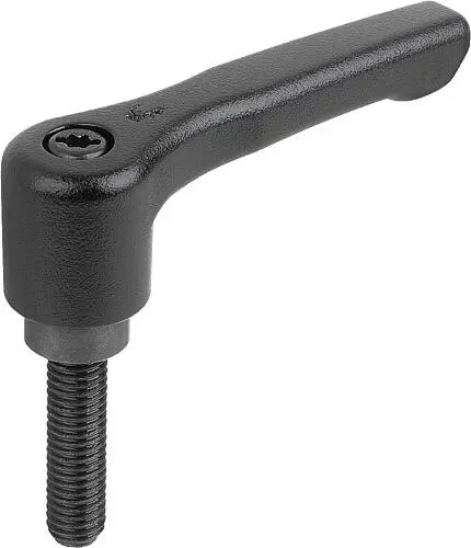 Produktfoto 1 von KLEMMHEBEL FLACH GR.3 M08X40, ZINK SCHWARZ RAL9005 STRUKTURMATT, KOMP:STAHL BRÜNIERT