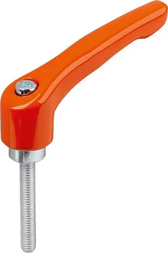 Produktfoto 1 von KLEMMHEBEL GR.2 M10X35, ZINK ORANGE RAL2004 KUNSTSTOFFBESCHICHTET, KOMP:STAHL BLAU-PASSIVIERT