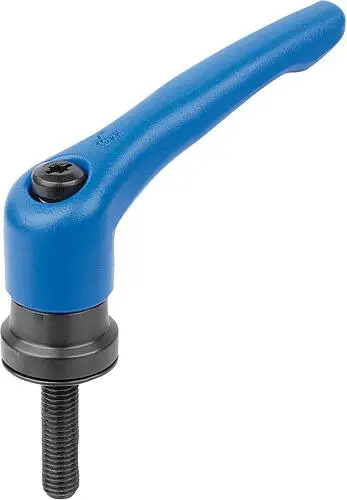 KLEMMHEBEL MIT SPANNKRAFTVERSTÄRKER GR.4 M10X50, ZINK BLAU RAL5017 STRUKTURMATT, KOMP:STAHL BRÜNIERT