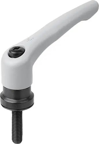 Produktfoto 1 von KLEMMHEBEL MIT SPANNKRAFTVERSTÄRKER GR.4 M10X20, ZINK GRAU RAL7040 STRUKTURMATT, KOMP:STAHL BRÜNIERT