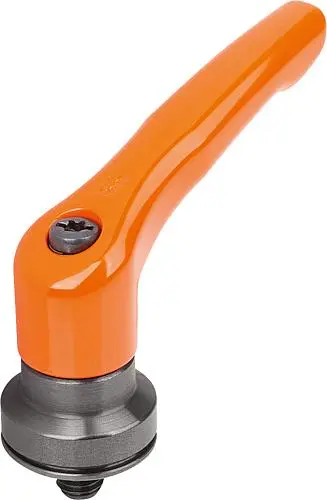 Produktfoto 1 von KLEMMHEBEL MIT SPANNKRAFTVERSTÄRKER GR.5 M12X50, ZINK ORANGE RAL2004 KUNSTSTOFFBESCHICHTET, KOMP:STAHL