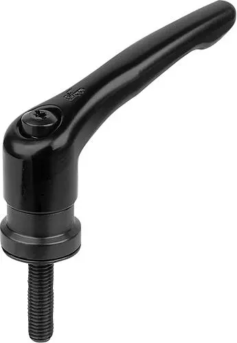 KLEMMHEBEL MIT SPANNKRAFTVERSTÄRKER GR.5 M12X40, ZINK SCHWARZ RAL9005 SEIDENMATT, KOMP:STAHL BRÜNIERT