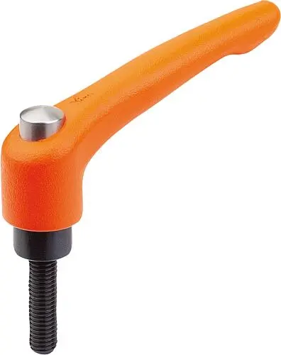 Produktfoto 1 von KLEMMHEBEL MIT SCHUTZKAPPE GR.3 M08X60, ZINK ORANGE RAL2004 STRUKTURMATT, KOMP:STAHL BRÜNIERT