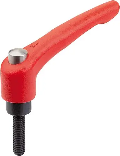 Produktfoto 1 von KLEMMHEBEL MIT SCHUTZKAPPE GR.3 M08X25, ZINK ROT RAL3020 STRUKTURMATT, KOMP:STAHL BRÜNIERT