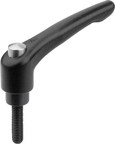 Produktfoto 1 von KLEMMHEBEL MIT SCHUTZKAPPE GR.2 M10X30, ZINK SCHWARZ RAL9005 STRUKTURMATT, KOMP:STAHL BRÜNIERT