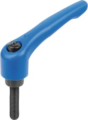 KLEMMHEBEL GR.2 M08X20, ZINK BLAU RAL5017 STRUKTURMATT, KOMP:STAHL BRÜNIERT