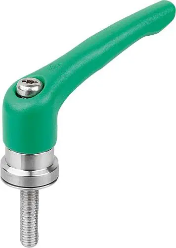 Produktfoto 1 von KLEMMHEBEL MIT SPANNKRAFTVERSTÄRKER GR.4 M10X40, ZINK GRÜN RAL6032 STRUKTURMATT, KOMP:EDELSTAHL BLANK