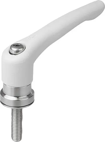 Produktfoto 1 von KLEMMHEBEL MIT SPANNKRAFTVERSTÄRKER GR.4 M10X40, ZINK GRAU RAL7035 STRUKTURMATT, KOMP:EDELSTAHL BLANK