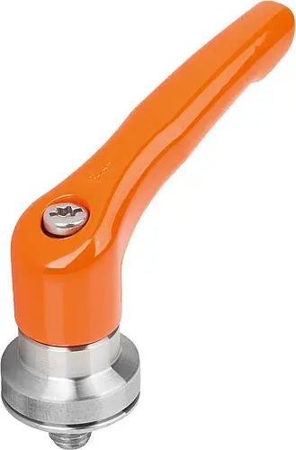 Produktfoto 1 von KLEMMHEBEL MIT SPANNKRAFTVERSTÄRKER GR.2 M08X10, ZINK ORANGE RAL2004 KUNSTSTOFFBESCHICHTET, KOMP:EDELSTAHL