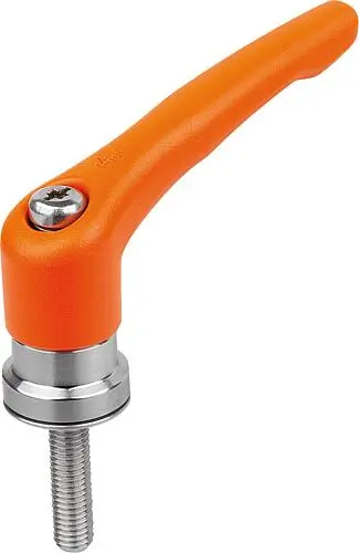 Produktfoto 1 von KLEMMHEBEL MIT SPANNKRAFTVERSTÄRKER GR.4 M10X40, ZINK ORANGE RAL2004 STRUKTURMATT, KOMP:EDELSTAHL BLANK