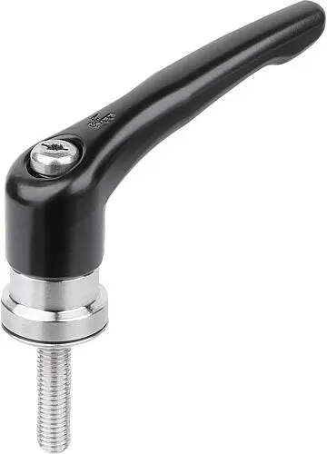 Produktfoto 1 von KLEMMHEBEL MIT SPANNKRAFTVERSTÄRKER GR.4 M10X50, ZINK SCHWARZ RAL9005 SEIDENMATT, KOMP:EDELSTAHL BLANK
