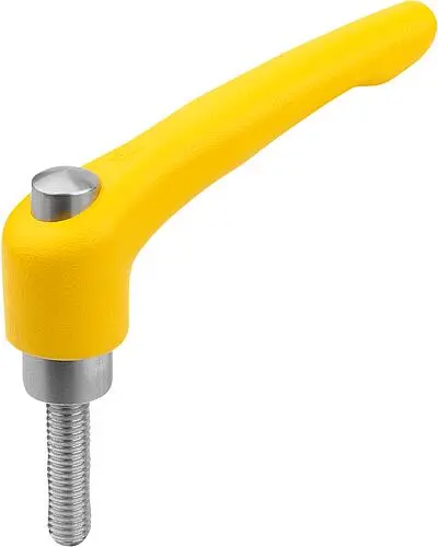 Produktfoto 1 von KLEMMHEBEL MIT SCHUTZKAPPE GR.3 M10X60, ZINK GELB RAL1021 STRUKTURMATT, KOMP:EDELSTAHL BLANK