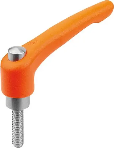 Produktfoto 1 von KLEMMHEBEL MIT SCHUTZKAPPE GR.3 M10X25, ZINK ORANGE RAL2004 STRUKTURMATT, KOMP:EDELSTAHL BLANK