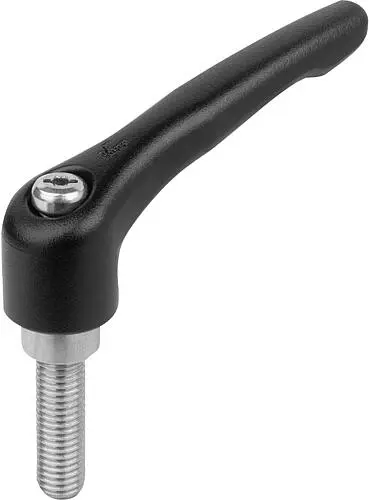 KLEMMHEBEL GR.0 M03X6, ZINK SCHWARZ RAL9005 STRUKTURMATT, KOMP:EDELSTAHL BLANK